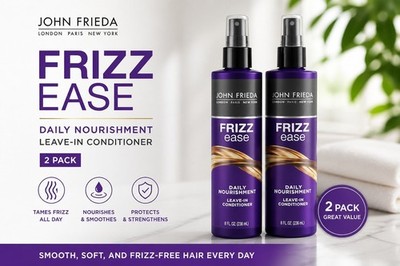 John Frieda Frizz Ease Daily Nourishment Leave-In Conditioner, 8 Oz, Pack of 2