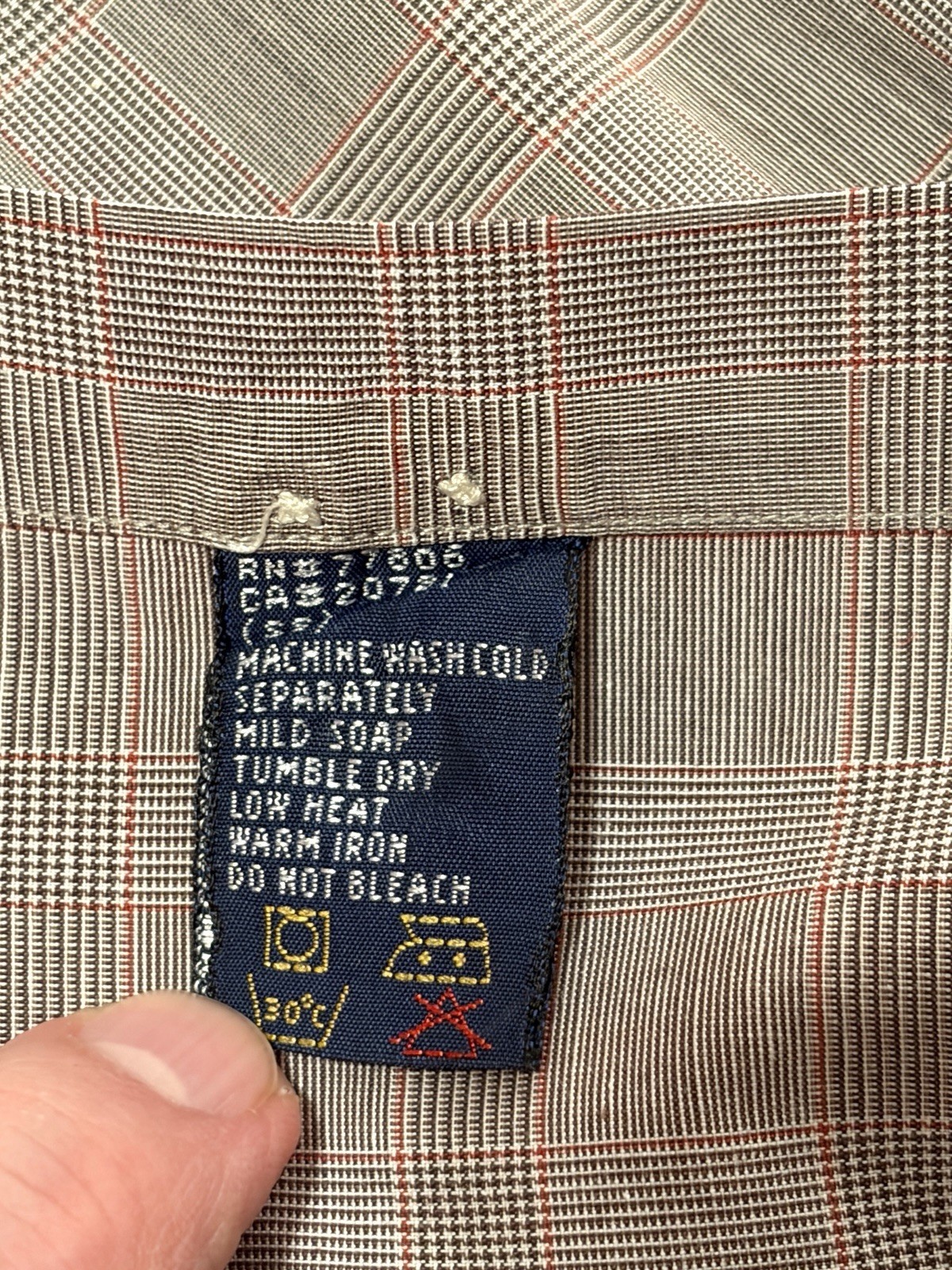 TOMMY HILFIGER Cotton Oxford Plaid Shirt Men's L Multicolor Checks Pleated Cuffs thumbnail 6