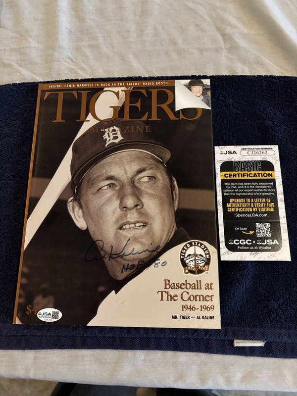 Al Kaline HOF 80 Autographed Detroit Tigers Magazine JSA COA