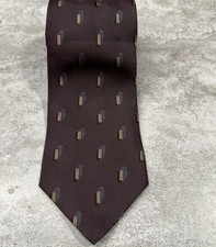 Alfani Silk Tie Mens One Size Purple Geometric Made In Italy Classic Necktie