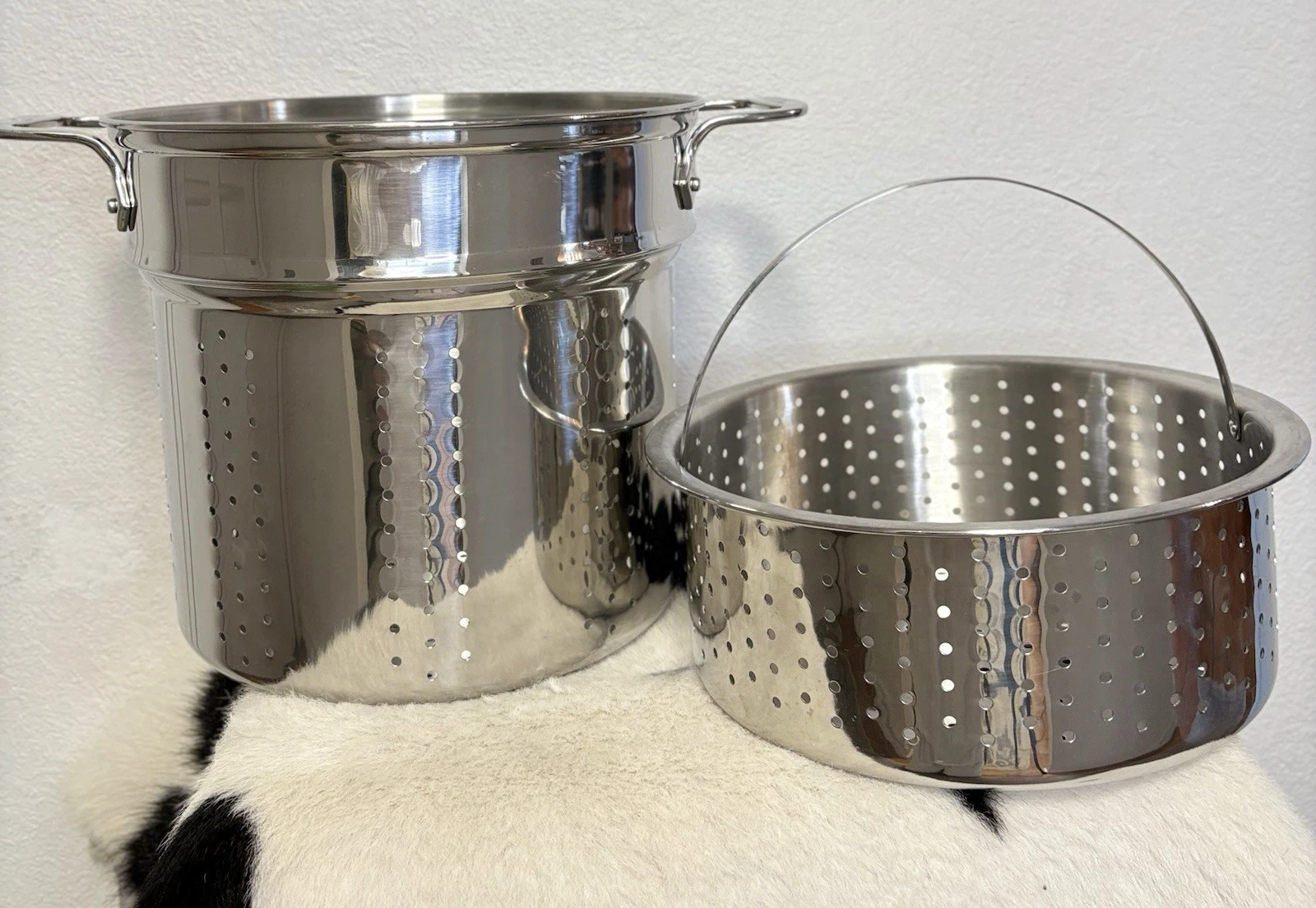 All Clad Pasta Stainless Steel Insert(H9.5” * W10.5”) W Steamer Basket Insert