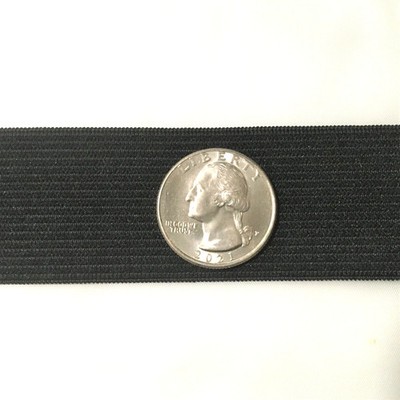 Waistband Elastic Wide Knitted Strong Elastic 32mm 1-1/4'' Black 10 yards