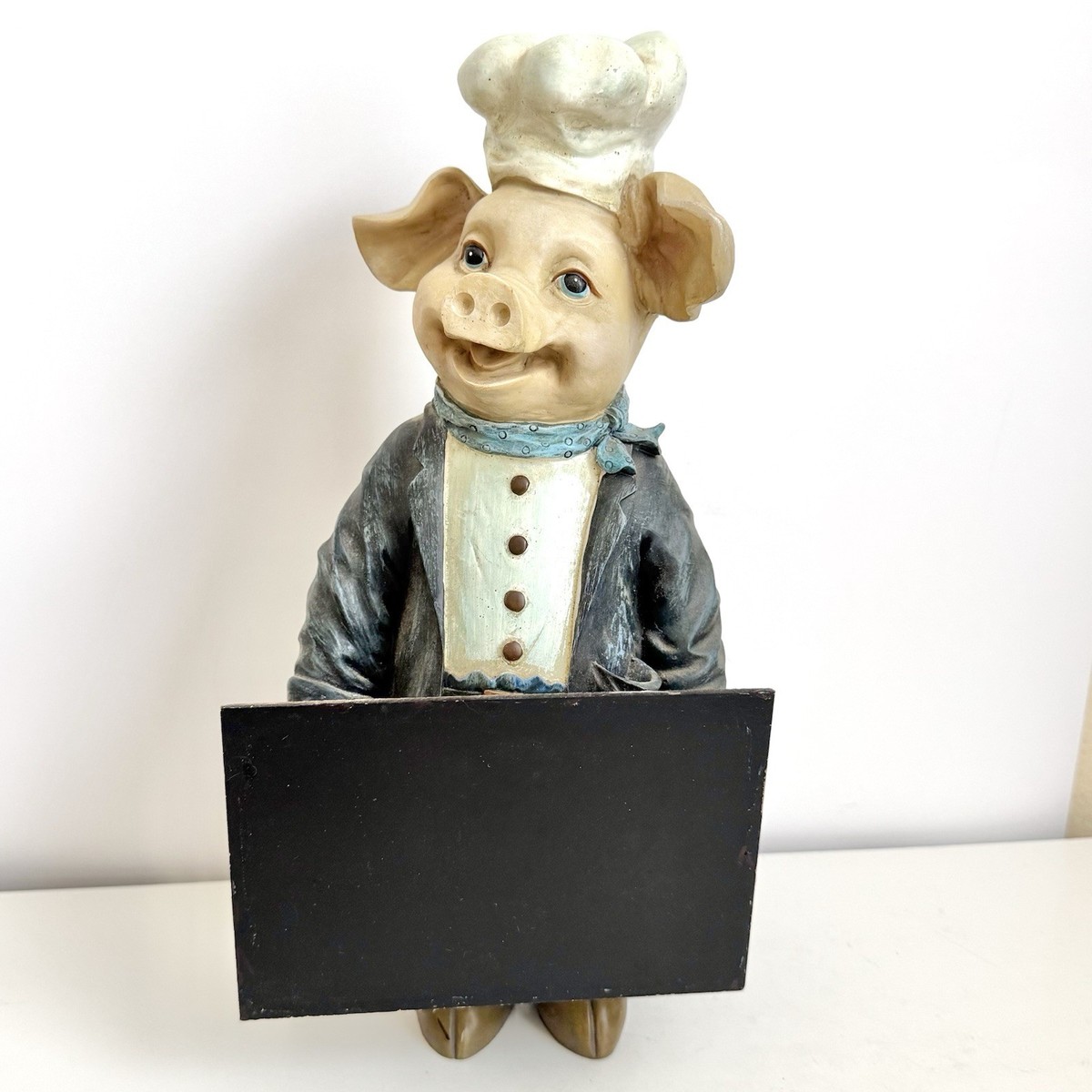 French Chef Baker Pig Menu Board Sign Vintage Decor Pastry Italian