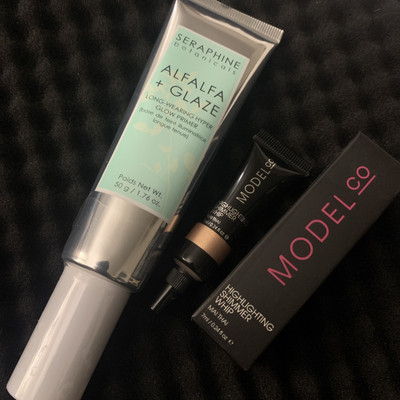 SERAPHINE ALFALFA + GLAZE Long Wearing Hyper Glow Primer GOSSAMER + Model Whip