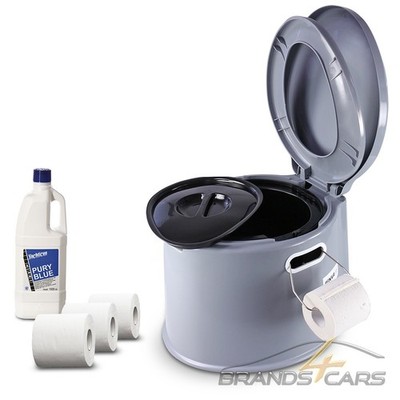 ENVA CAMPINGTOILETTE MOBILES WC + 1 L SANITÄRFLÜSSIGKEIT + 4x TOILETTENPAPIER