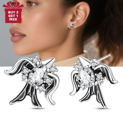 PANDACH Sterling Silver Swallow Bird Stud Earrings For Women Minimalist Jewelry