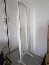 White Framed Freestanding Full-Length Rectangular Mirror Vertical 140cm