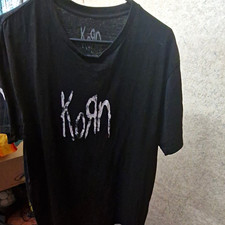 Korn T-Shirt schwarz/weiß mit Euro Tour Prin...