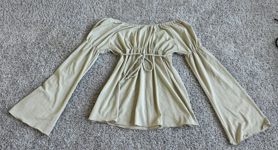 VINTAGE New Y2K Arden B. Bohemian Lettuce Bell Sleeve Top Blouse Sz S SOLDOUT - image 4 of 4