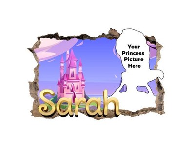 Personalisierte Prinzessin Schlafzimmer Wandbilder - 3D Vinyl Aufkleber individueller Name Sticker 84