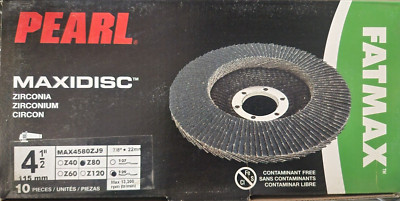 PEARL MAX4580ZJ9 4-1/2''X7/8'' T29 Z80 FATMAX FLAP DISC, METAL/STAINLESS, 10/BOX
