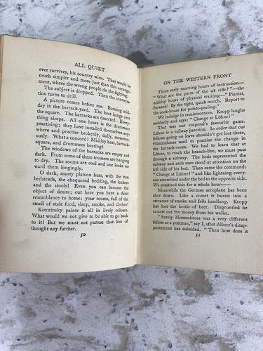 Early Print 1929 All Quiet On The Western Front Erich Maria Remarque Putnam WW1 - Foto 10 di 15