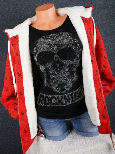 Damen Sweat Jacke Kapuze Hoodie Teddyfell gefüttert Futter Anker L XL 2XL 3XL - Bild 40 von 54
