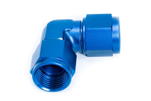 90° Blockwinkel Dash 3 / -3AN / JIC 3 Innengewinde/Innengewinde Blau 3/8 - 24UNF - Picture 2 of 2