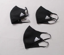 Adidas Unisex 3-Pack Face Mask Black/White Size Medium/Large NWT 