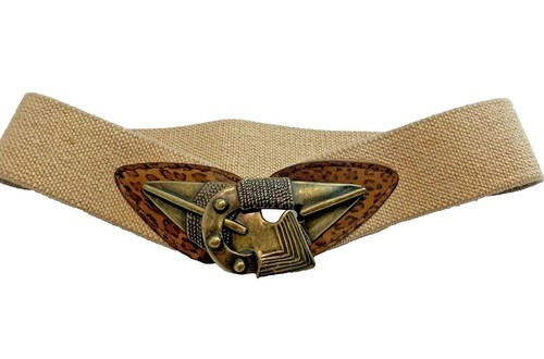 Unique Marjorie Baer SF Vintage Suede Belt with Antique Decorative Medallions Vintage Marjorie Baer SF Necklace Etched Silver Tone Disk  main image 2