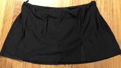 plus size black swim skirt