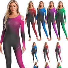 Women Unitard Enhancing Silhouette Bodysuit Dance Performances Dancewear