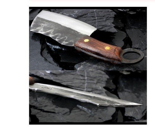 Hand Made Forged Small Kitchen Meat Cleaver Chef Cook Processing Butcher Knife - Picture 8 of 13