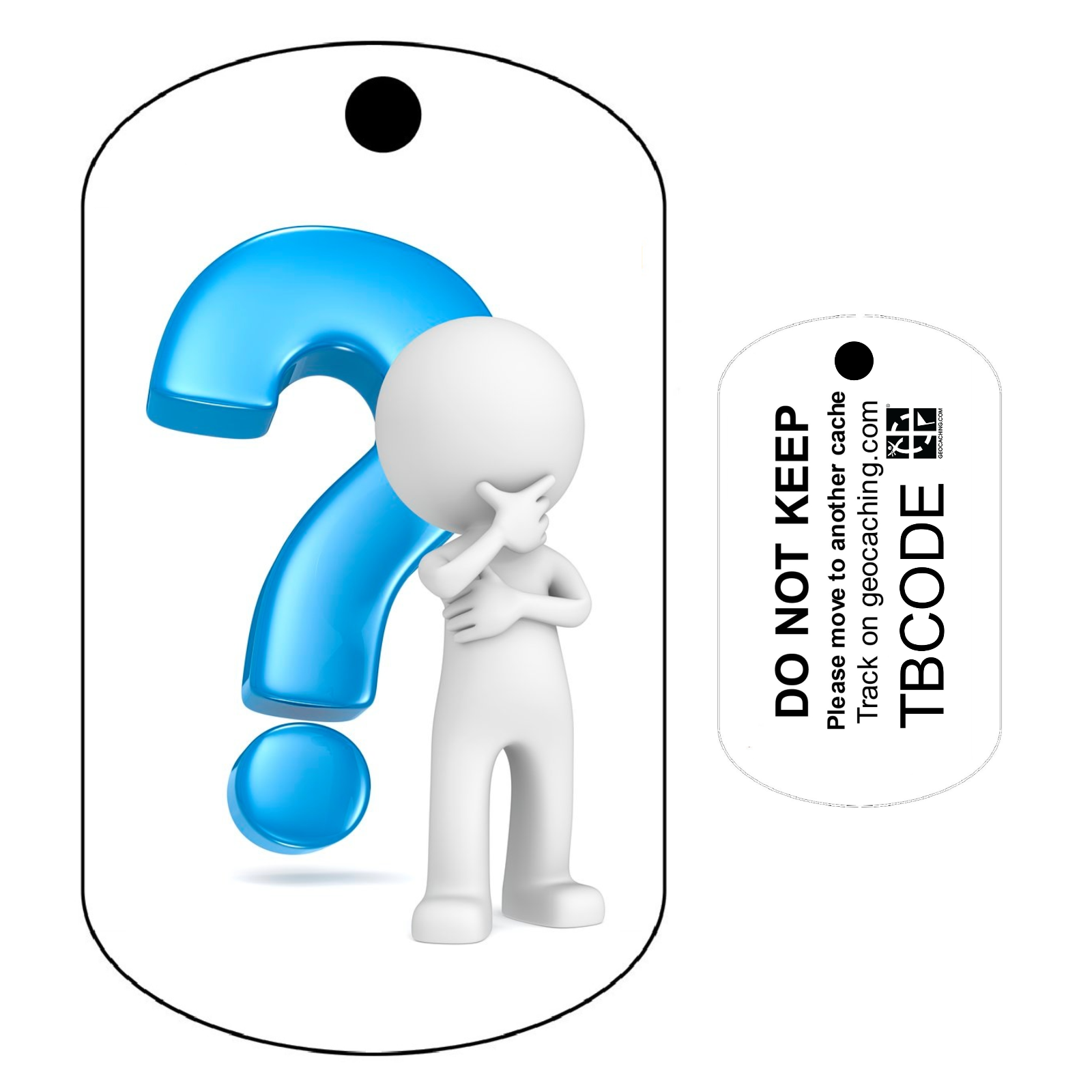 Question Mark Travel Tag Travel Bug For Geocaching - Trackable Tag - Unactivated