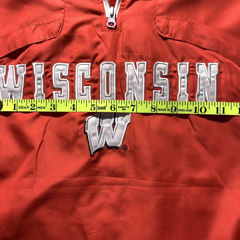 Wisconsin Badgers Cadre Cuarto Cremallera Pullover Cortavientos Para Hombres XL Rojo Blanco NCAA Foto 2 de 4