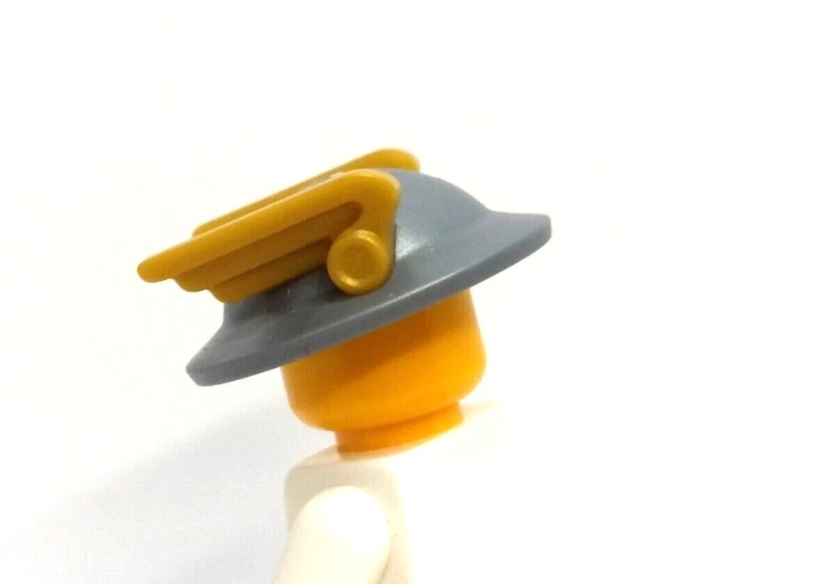 LEGO Helmet with Gold Wings SILVER DC FLASH Battle Hero RETRO Justice Minifigure