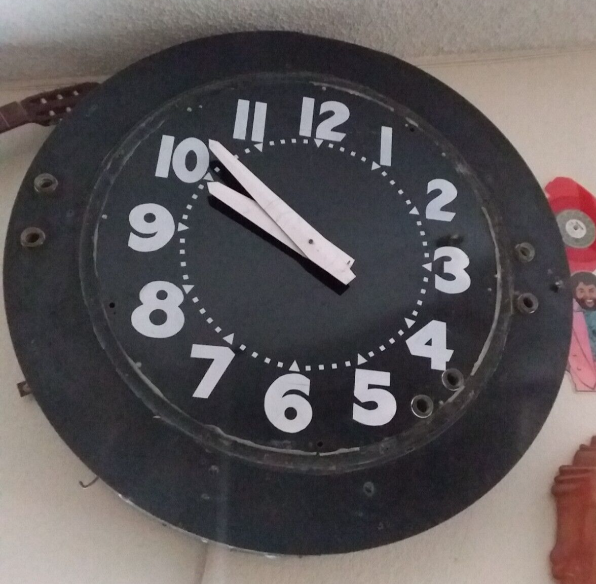 LARGE ANTIQUE COMMERCIAL NEON CLOCK eBay