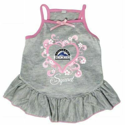 COLORADO ROCKIES DOG CAT PINK TOO CUTE SQUAD CHEERLEADER DRESS CHOOSE SIZE