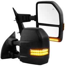 Pair Power Heated Turn Signal Towing Mirrors For 08-16 Ford F250-F450 Super Duty