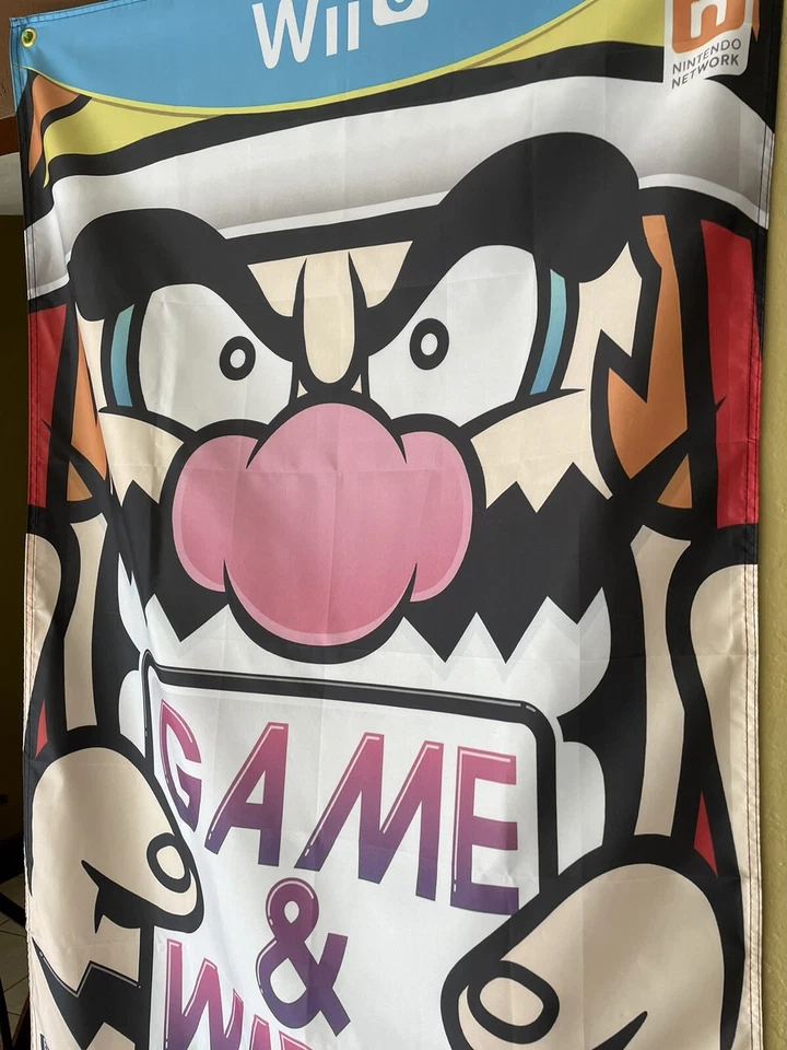 Game & Wario 5ft Flag Nintendo Wii U 2013 Banner Poster Super Mario Bros - Image 2 of 3