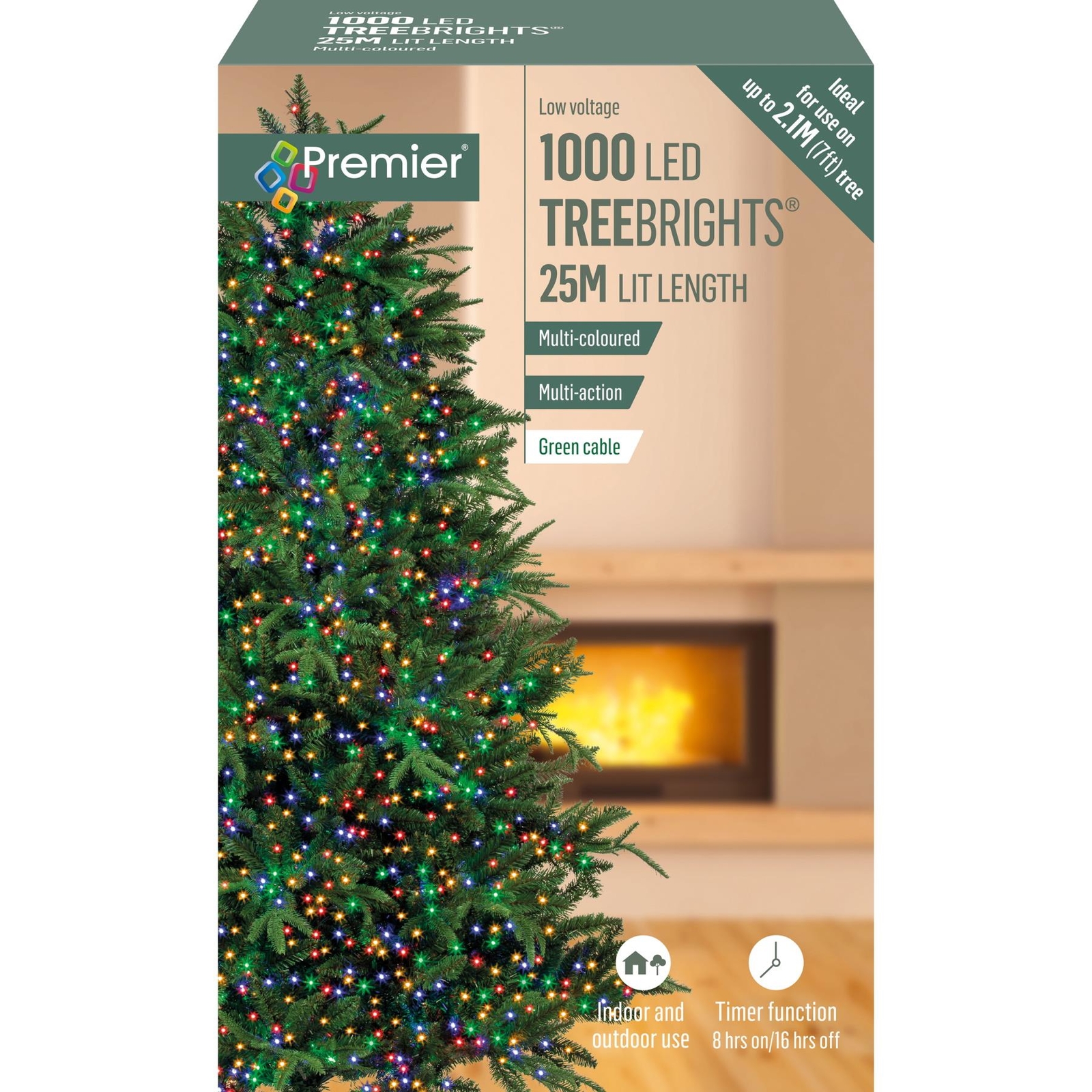 2x Premier 1000 LED Multi-Action TreeBrights Christmas Tree Lights Timer MULTI - Image 7
