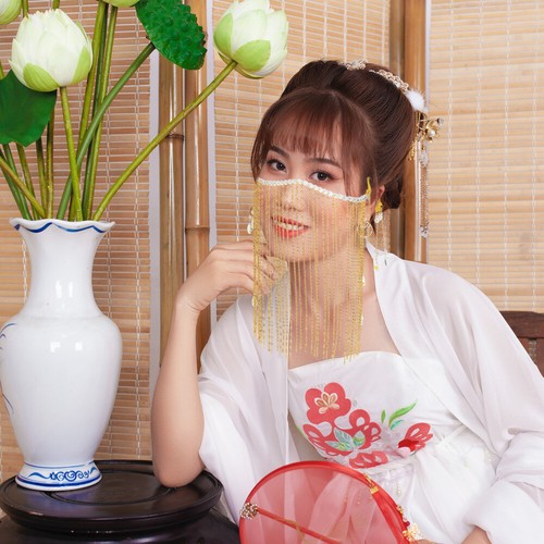 Quaste Gesicht Abdeckung Fringe Kette Hanfu Gesicht Abdeckung - Bild 10 von 12