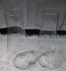 Pair Clear Glass Hurricane Chimney Lamp Globes 8-3/8"H x 2-1/2" Round Bottom — photo 2