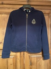 Lauren Ralph Lauren Womens Navy Hoodie Sweatshirt S Gold Anchor Crest