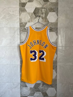 NWT Authentic #32 Magic Johnson Mitchell & Ness NBA Lakers Jersey