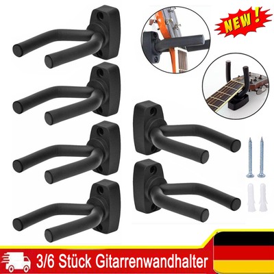 3/6x Gitarrenwandhalter Gitarrenhalter Wandhalterung Gitarren Bäß Ständer Stativ