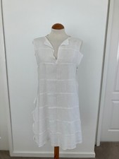 Tunic top Completo Lino By Arthurio Lagenlook 100% Linen white Size M