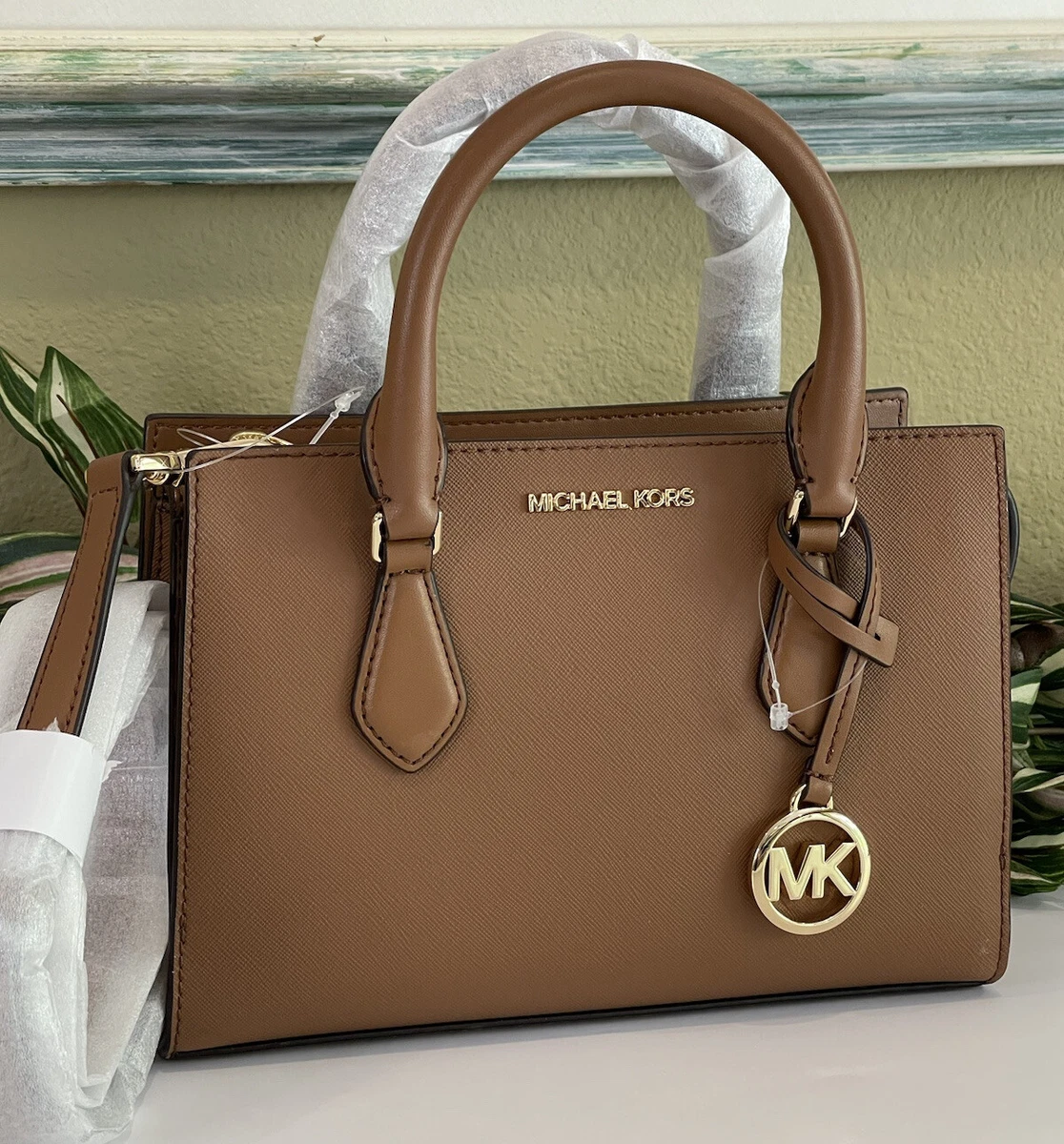 Michael Kors Bags | Michael Kors Sheila Small Center Zip Satchel Crossbody Bag | Color: Brown/Gold | Size: Small | Newexperience27's Closet