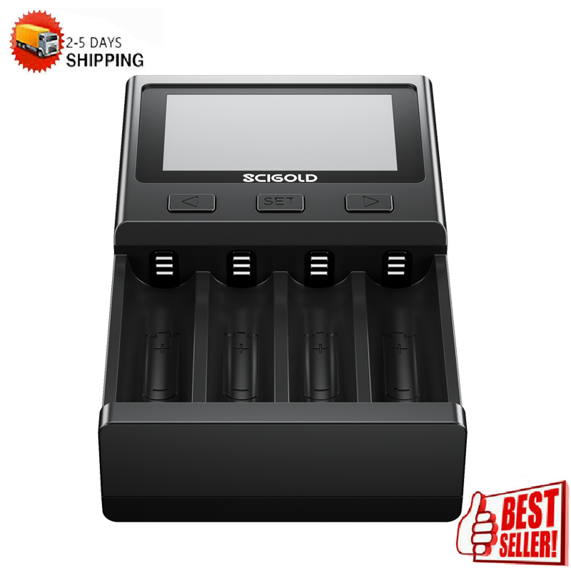 Scigold 4-Slot Rechargeable Charger for AA AAA Ni-MH Ni-Zn Batteries-image