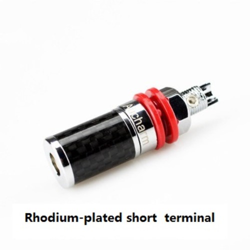 Altavoz Aucharm Audio Terminal Corto 4N Fibra de Carbono Rodio/Enchapado en Oro - Imagen 3 de 5