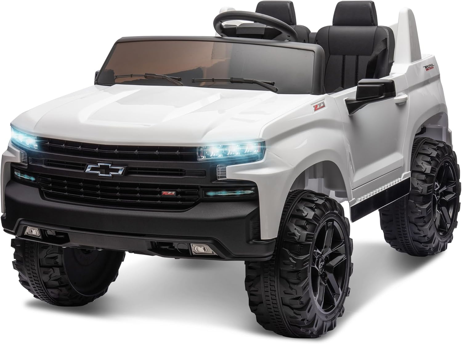 24V 2 Seater Ride on Truck Car, Compatible for Chevrolet Silverado Battery Power