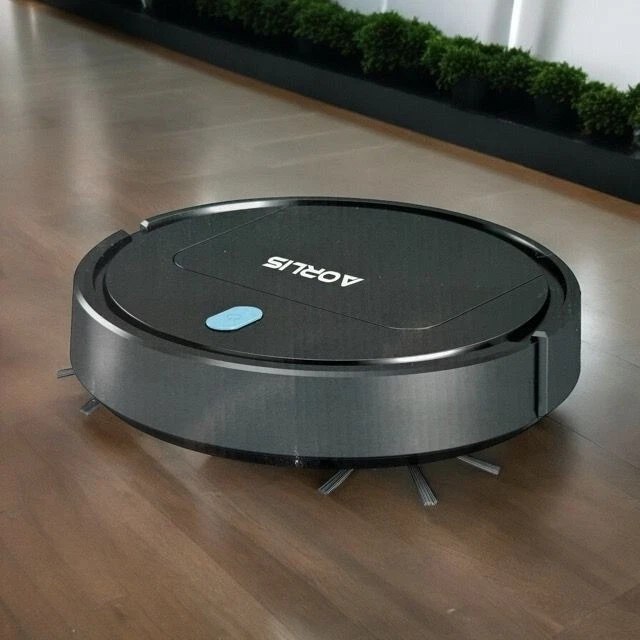 Robot Aspirapolvere Robottino Senza Fili Nero Bianco Aspira Polvere Casa Ufficio - Immagine 2 di 4