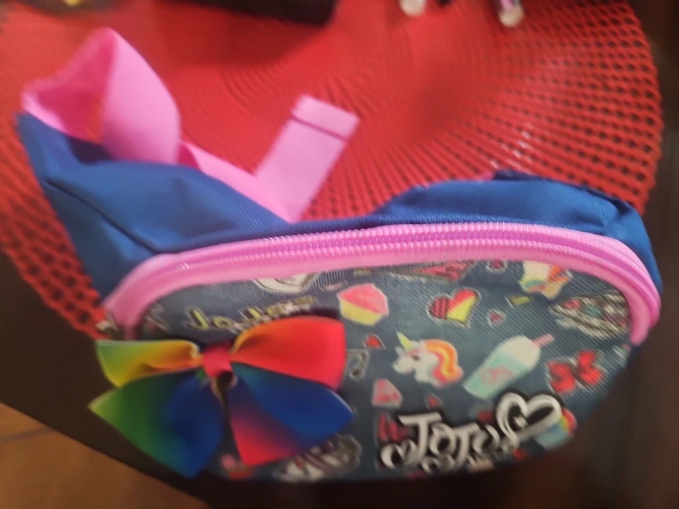 Jo Jo Siwa Fanny Pack Nickelodeon Rainbow Hearts Blue Waist Pack Waist Belt - Image 2 of 3
