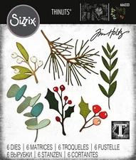 New Retired Sizzix Thinlits Festive Gatherings #666333 6pk Retail $29.99 Holtz