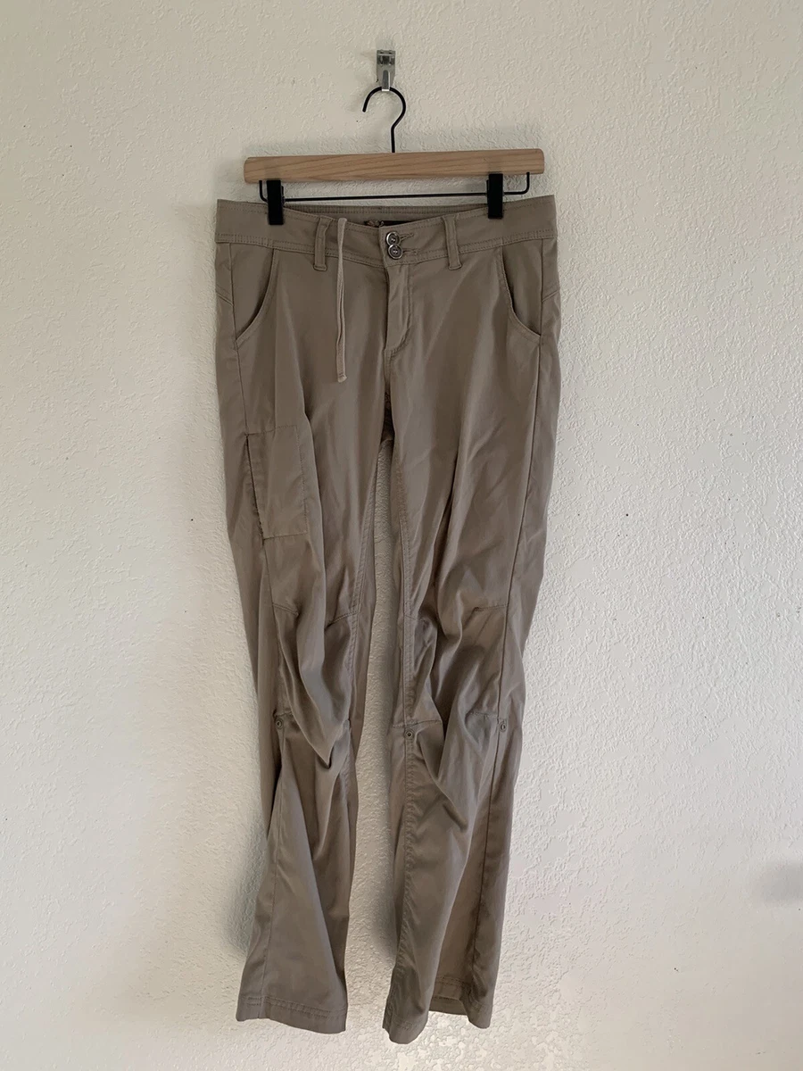 Prana Halle II Pants Womens 4 Short Inseam Tan Roll Up Outdoors