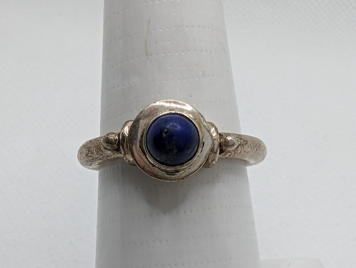 Vintage Minimalist Sterling Silver 925 Lapis Lazuli Ring Size 7 | eBay