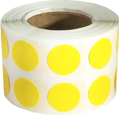 Removable Color Coding Dot Labels | 0.5'' Inch | Four 1,000 Packs  | Yellow Color