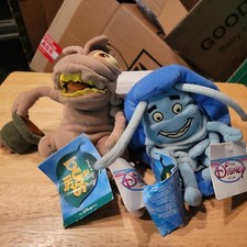 Disney Store A Bug's Life Mini Bean Bag Plush Set Flea and Tuck 8"