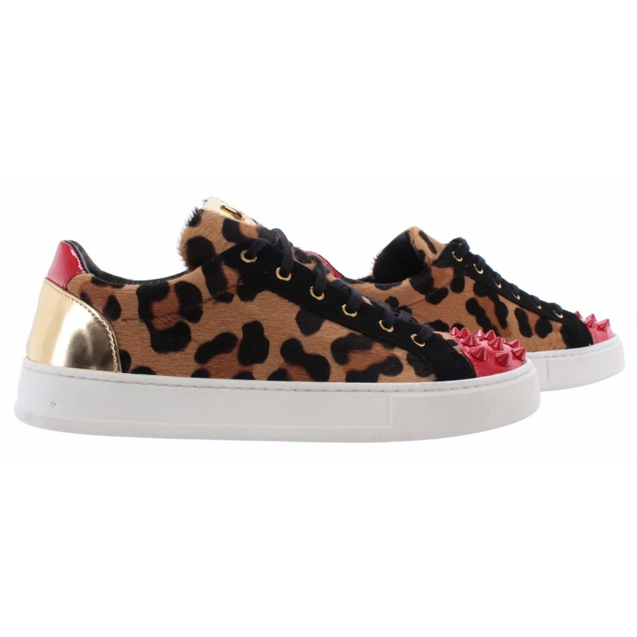 Scarpe Donna Sneakers ROBERTO BOTTICELLI Limited Pony Leopard Gold