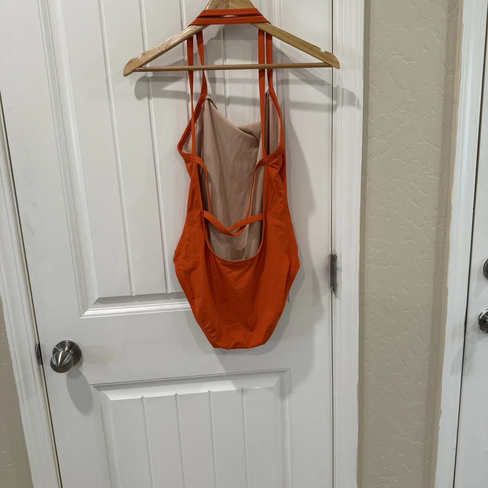 Traje de baño de una pieza para mujer Calvin Klein talla 10 - naranja brillante Foto 2 de 4
